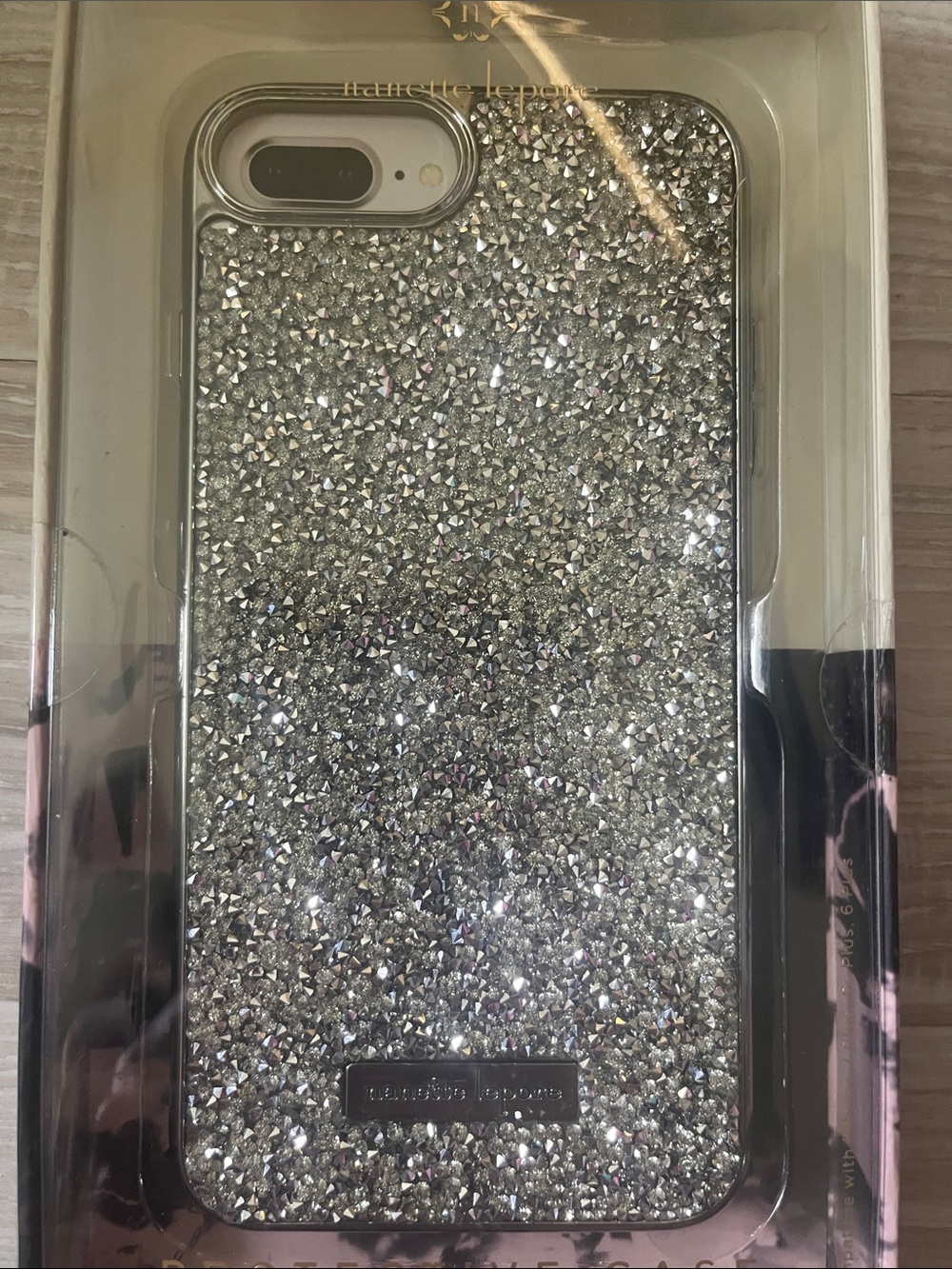 Nanette Lepore Silver Crystals Metallic Sparkle iPhone 8 Plus Case